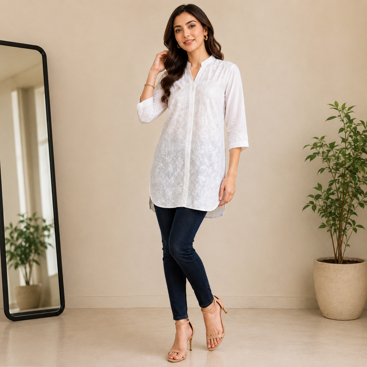 Mul Cotton Front Jaal Shirt